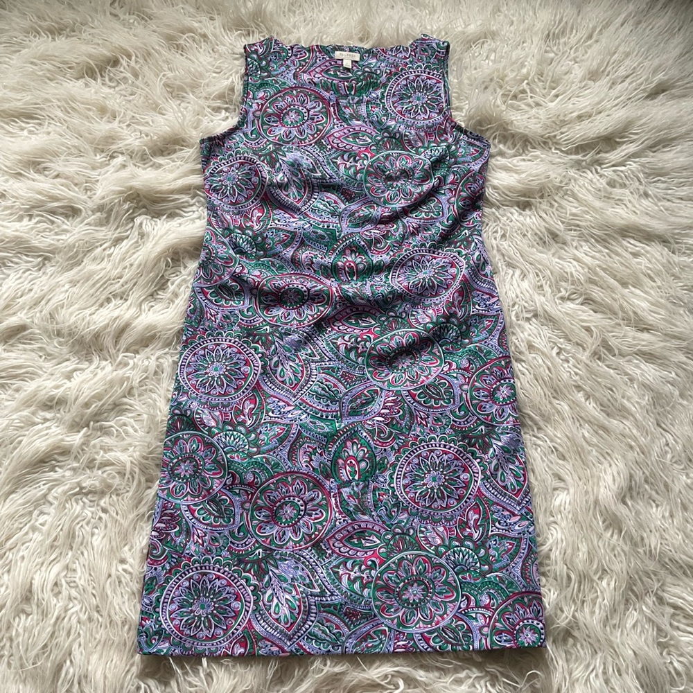 Talbots Scalloped Neck‎ Paisley Kaleidoscope Sheath Summer Dress
